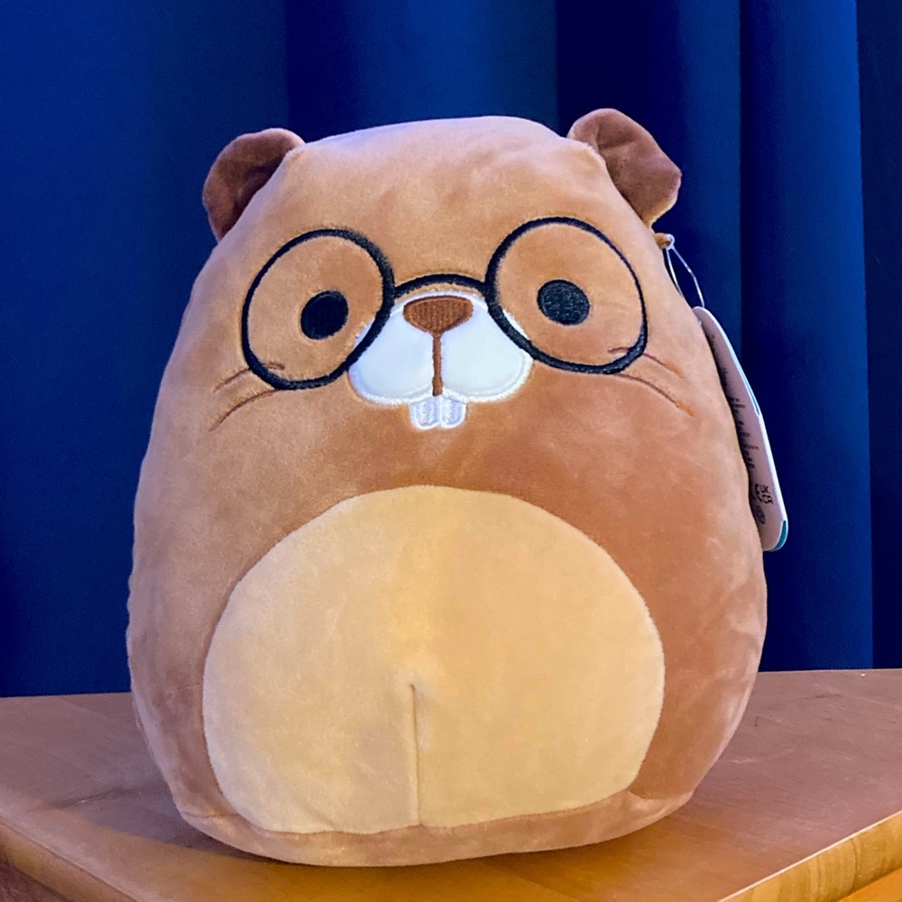 Chip the Beaver With Glasses 8 inch Squishmallow NWT